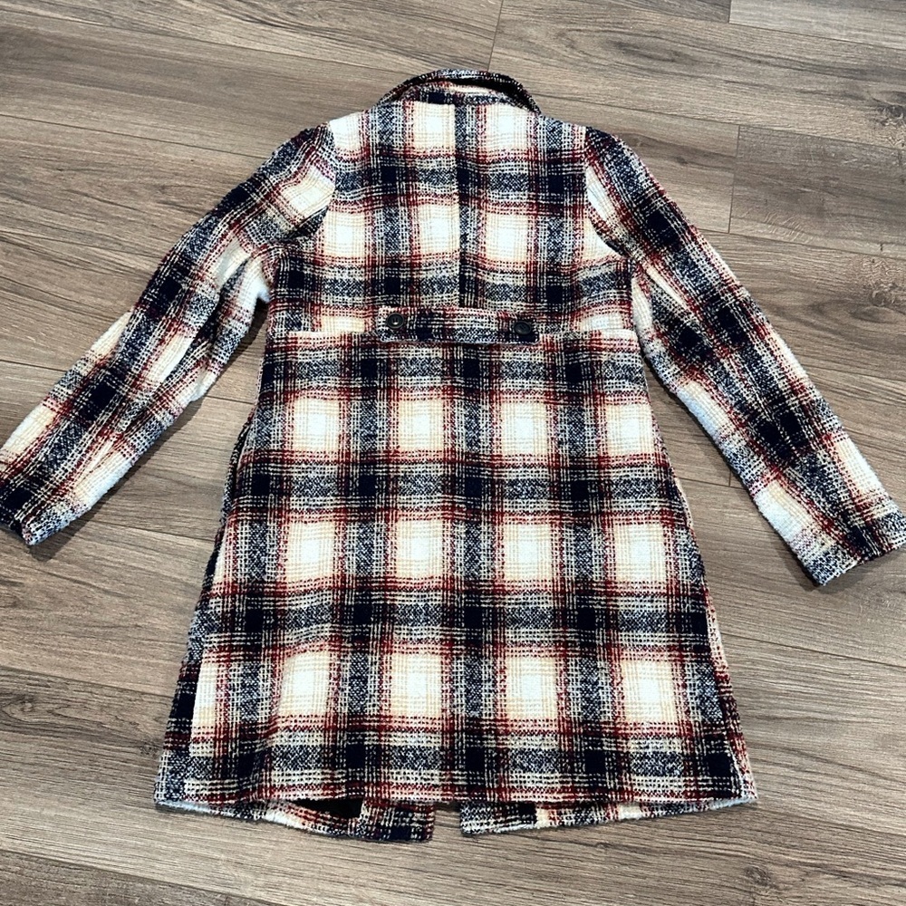 NWT! Molly Bracken Plaid Pattern Women's Coat Navy Size Large - Picture 4 of 11